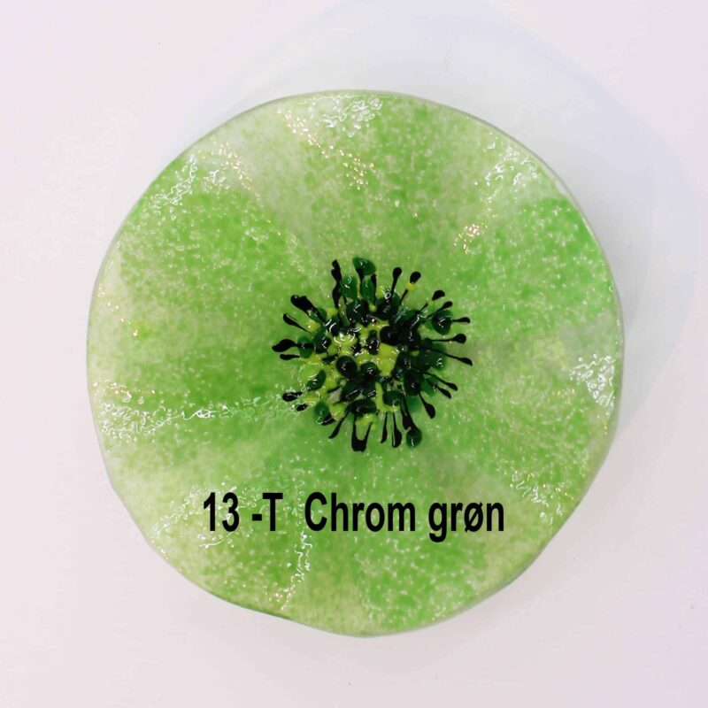 Chrom grøn glasblomst