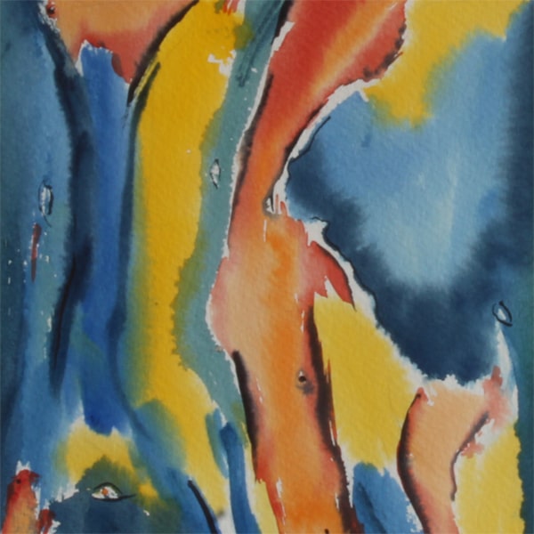 Abstrax I (33 * 43 cm). Akvarel af Antje Fries Harsberg