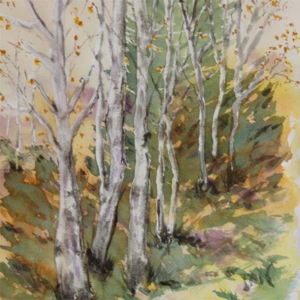 Efterår (42 * 52 cm). Akvarel af Antje Fries Harsberg