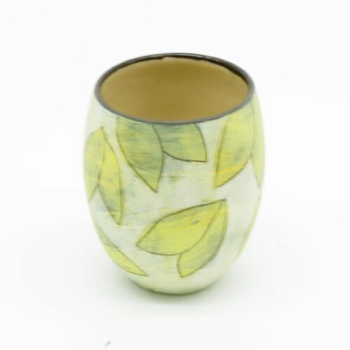 Annette Printz - Vase i gule og grønlige farver