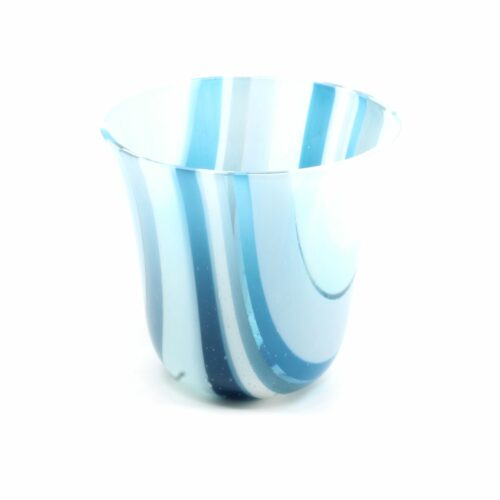 Glasskål udført i hvid og blå farver