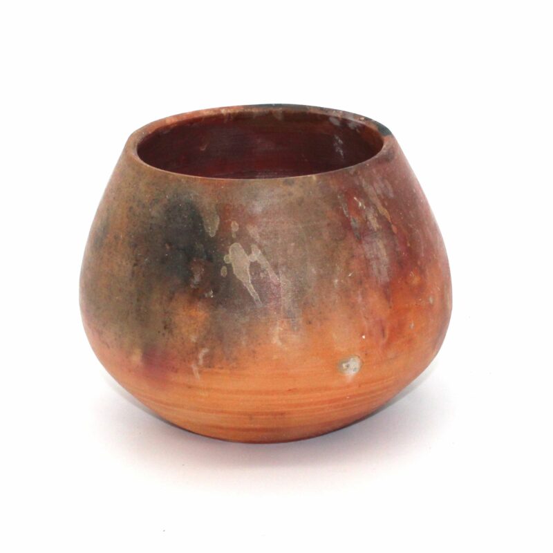 Rød raku brændt vase