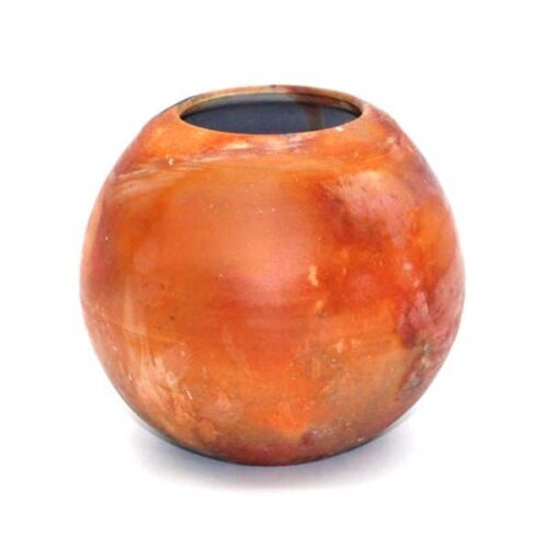 Rød raku brændt vase