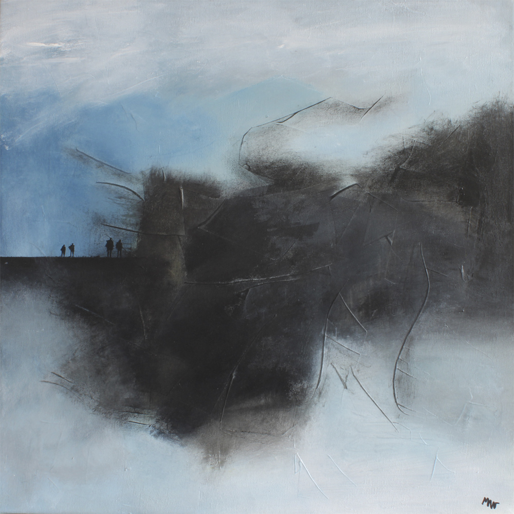 Uvejr. Maleri af Marianne Wikkelsø. B * H: 50 * 50 cm