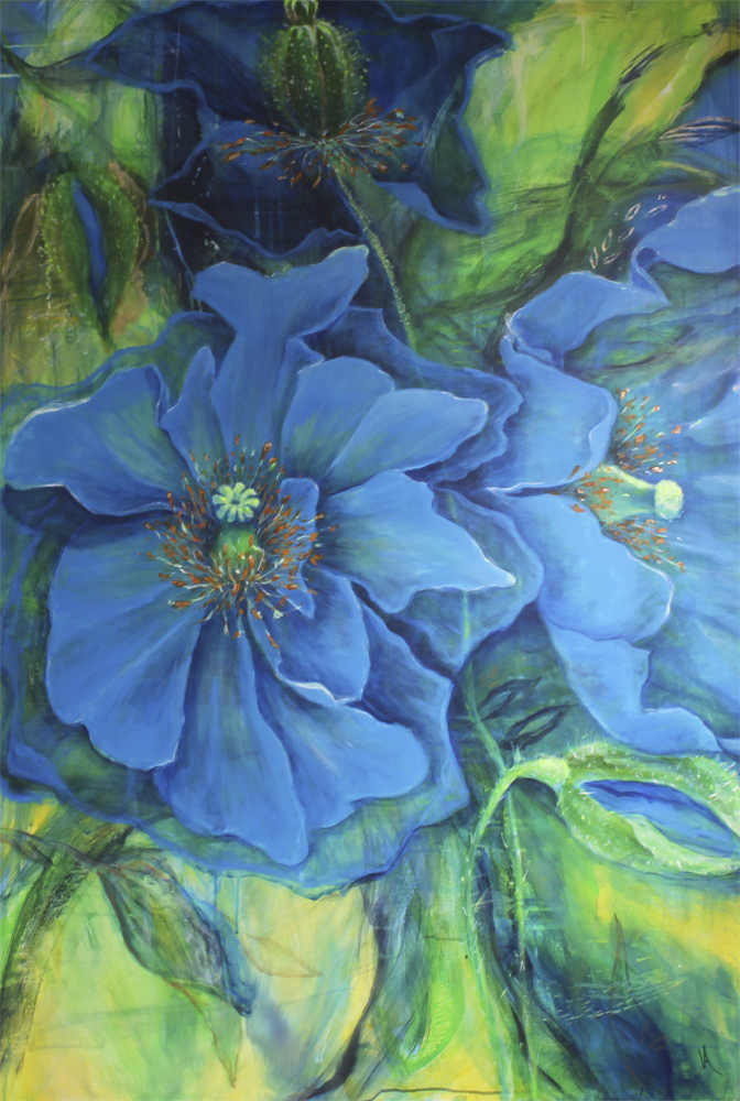 Comflowers fiels. Billedkunst af Vivi Andersen. B * H: 60 * 120 cm